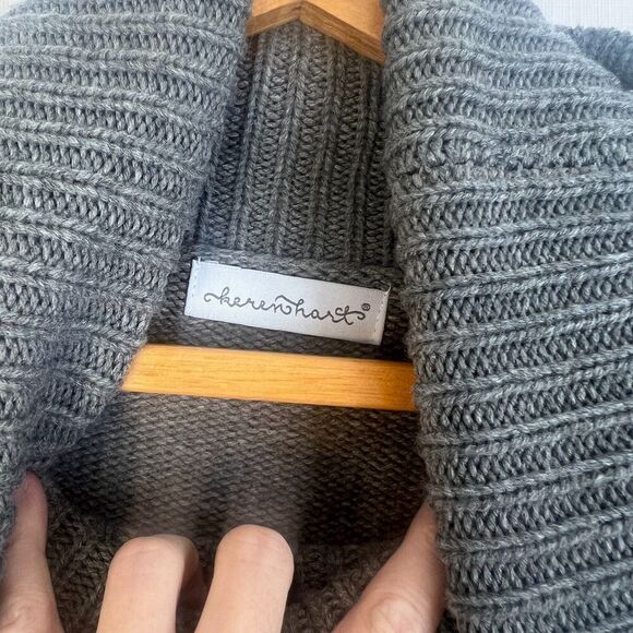 Keren Hart Knit Turtleneck Fair Isle Sweater Nordic Ski Timeless Size Large Gray - Picture 7 of 10